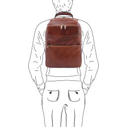 Melbourne Leather Laptop Backpack Brown TL142205