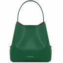Arianna Borsa Secchiello da Donna in Pelle Saffiano con Pochette Interna Verde TL141613