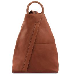 Shanghai Mochila en Piel Suave Cognac TL140963