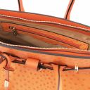 TL Bag Bolso de Mano en Piel Estampada Efecto de Avestruz Brandy TL142120