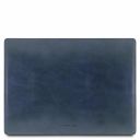 Premium Office Set Sous-main de Bureau, Tapis de Souris et Videpoches en Cuir Bleu foncé TL142088