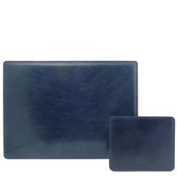Office Set Carpeta Para Escritorio y Alfombrilla en Piel Azul oscuro TL141980
