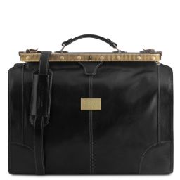 Madrid Gladstone Leather Bag - Small Size Black TL1023