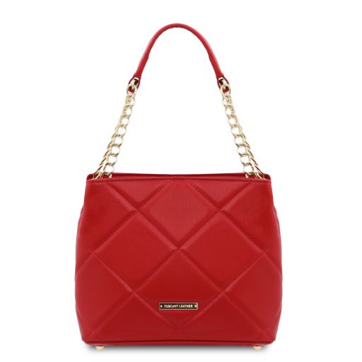 TL Bag Soft Quilted Leather Bucket bag Lipstick Red TL142220