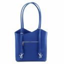 Patty Saffiano Leather Convertible Backpack Shoulderbag Blue TL141455