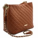 TL Bag Soft Quilted Leather Bucket bag Cognac TL142237