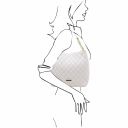 TL Bag Soft Quilted Leather Bucket bag White TL142237