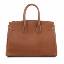 TL Bag Handtasche aus Leder mit Goldfarbenen Beschläge Cognac TL141529