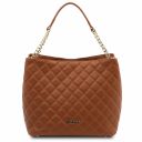 TL Bag Soft Quilted Leather Bucket bag Cognac TL142237