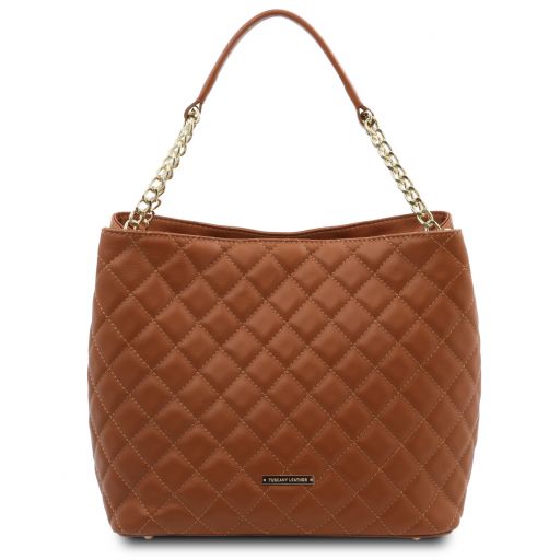 TL Bag Soft Quilted Leather Bucket bag Коньяк TL142237