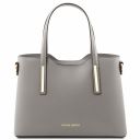 Olimpia Leather Tote - Small Size Light grey TL141521