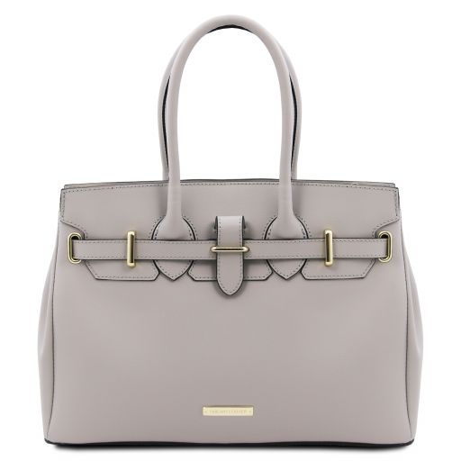 TL Bag Handtasche aus Leder Light grey TL142174
