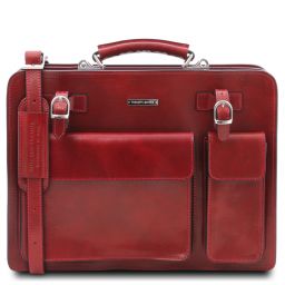 Venezia Leather Briefcase 2 Compartments Red TL141268