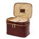 Marco Polo Borsone da Viaggio in Pelle e Beauty Case in Pelle Marrone TL142248