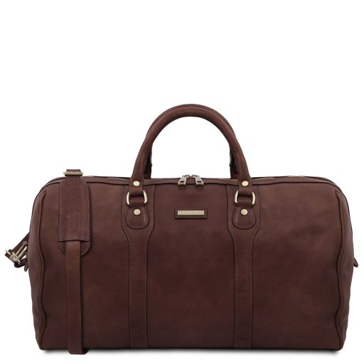 Oslo Leather Travel Duffle bag - Weekender bag Dark Brown TL141913