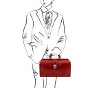 Raffaello Klassische Doktortasche aus Leder mit Schnalle Rot TL141852