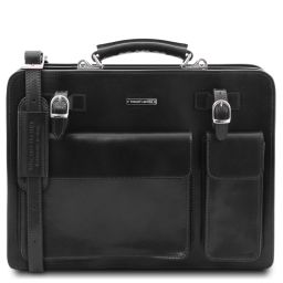 Venezia Borsa da Lavoro in Pelle 2 Scomparti con zip Nero TL141268