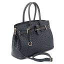 TL Bag Handbag in Ostrich-print Leather Grey TL142120