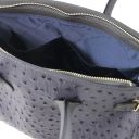TL Bag Handtasche aus Leder mit Strauß-Prägung Grau TL142120