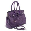 TL Bag Handbag in Ostrich-print Leather Purple TL142120