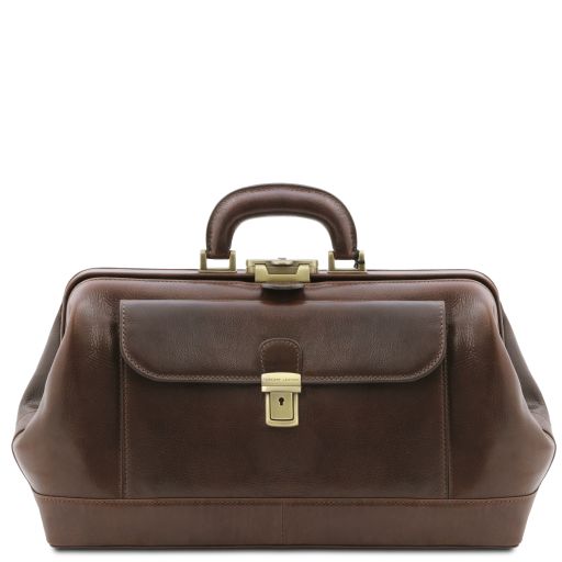 Bernini Exclusive Leather Doctor bag Dark Brown TL142089