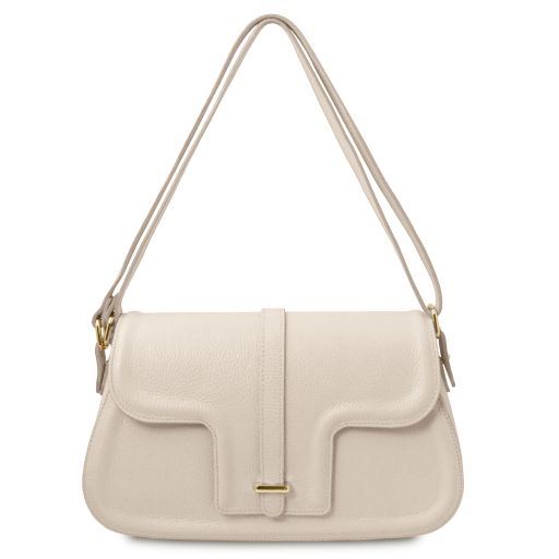 TL Bag Schultertasche aus Leder Beige TL142209