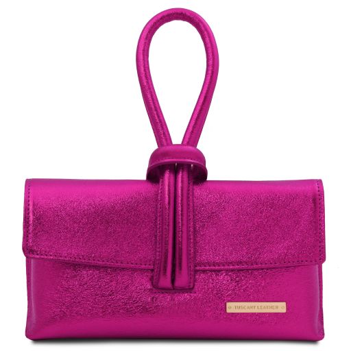 TL Bag Pochette in Pelle Metallic Fucsia TL141993