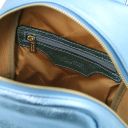 TL Bag Zaino Piccolo da Donna in Pelle Metallic Celeste TL142042