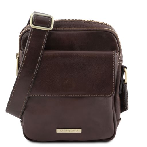 Larry Leather Crossbody Bag Темно-коричневый TL141915