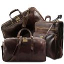 Deluxe Set de Viaje en Piel Marrón oscuro TL142266