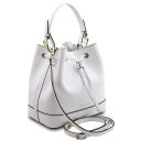 Minerva Leather Bucket bag White TL142145