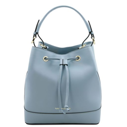 Blue bucket outlet bag