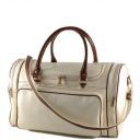 Prague Travel Leather bag - Yachting Line White TL1048YL