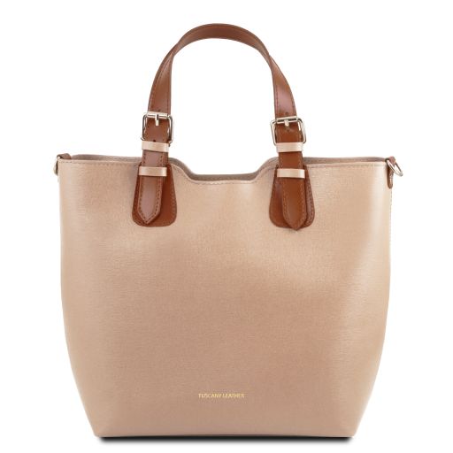 TL Bag Shopping Tasche aus Saffiano Leder Nude TL141696