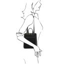 TL Bag Kleiner Damenrucksack aus Leder Schwarz TL142092