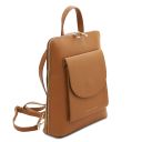 TL Bag Small Leather Backpack for Women Cognac TL142092