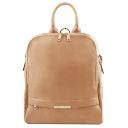 Ponza Soft Leather Backpack for Women and Soft Leather Wallet for Women Champagne TL142158