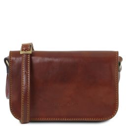 Carmen Leather Shoulder bag With Flap Brown TL141713