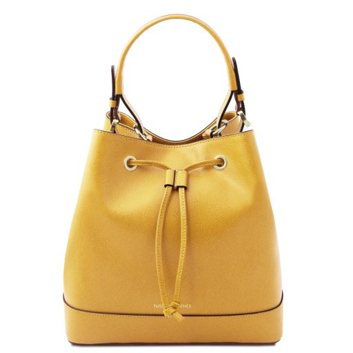 Minerva Sac Seau Pour Femme en Cuir Jaune TL142145