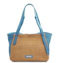 TL Bag Soft Leather Straw Effect Shopping bag Голубой TL142279