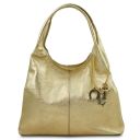 TL Keyluck Schultertasche aus Metallic-Leder Gold TL142263