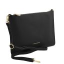 TL Bag Leather Clutch With Chain Strap Black TL142099