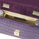 Afrodite Sac à Main en Cuir Effet Croco Violet TL142300