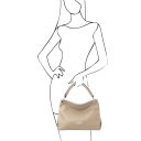 TL Bag Soft Leather Handbag Light Taupe TL142087