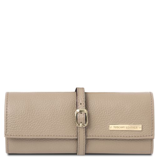 Soft Leather Jewellery Case Light Taupe TL142193