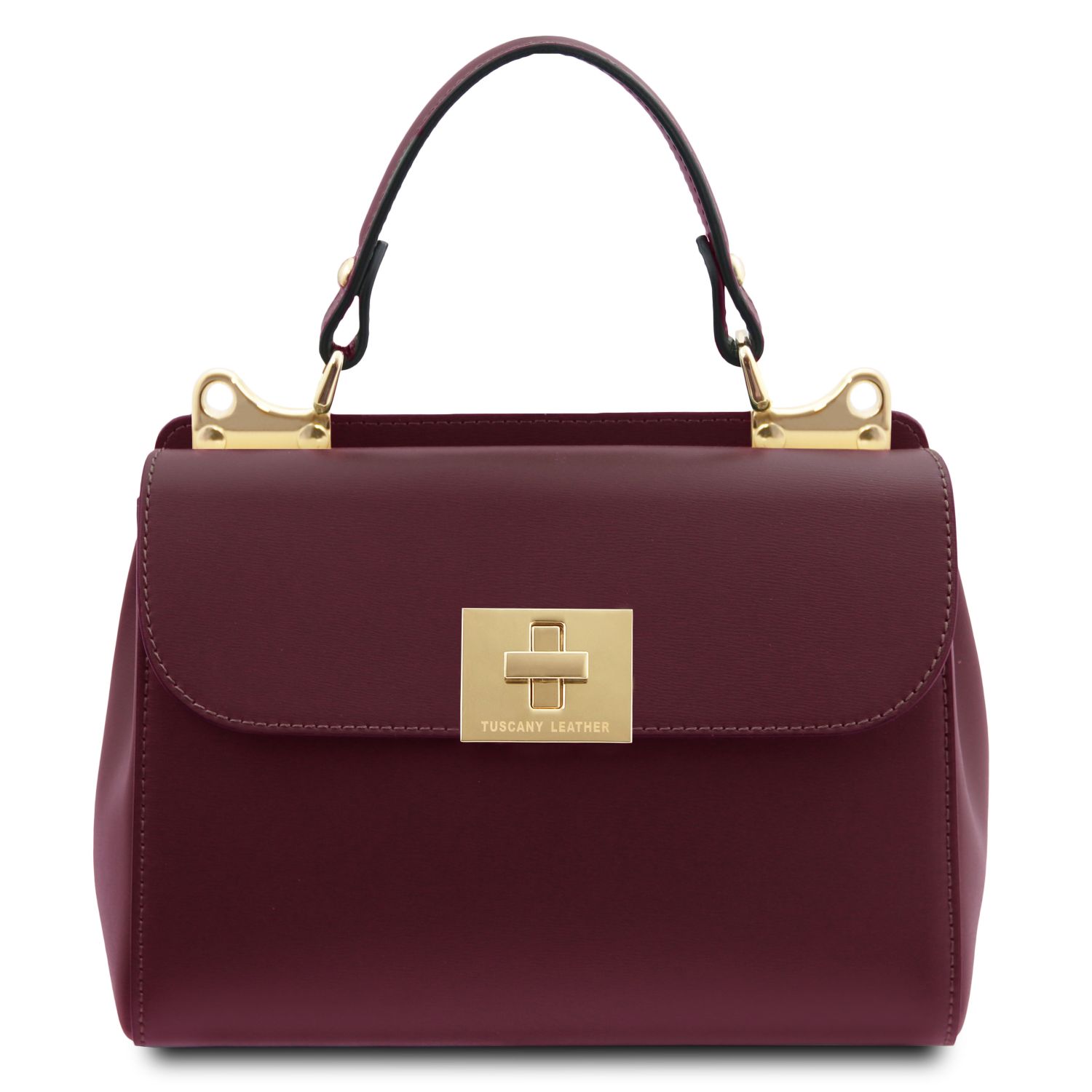 Borsa a mano in pelle Bordeaux