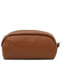 TL Bag Kosmetiktasche aus Weichem Leder Cognac TL142314
