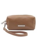 TL Bag Kosmetiktasche aus Weichem Leder Taupe TL142315