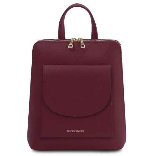 TL Bag Small Leather Backpack for Women Bordeaux TL142092