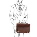 Siena Leather Messenger bag 2 Compartments Brown TL142243